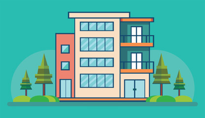 Modern Apartment Building Illustration