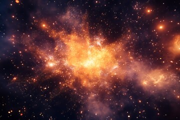 Naklejka premium Celestial Explosion A Fiery Cosmic Event