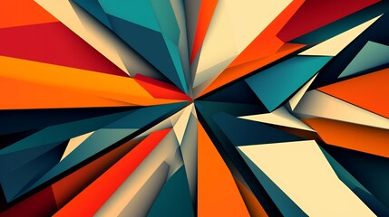 Abstract Geometric Shapes Radiating Design