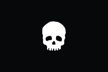 Simple skull head vector image template