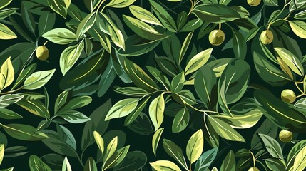 Fototapeta premium olive seamless pattern wallpaper