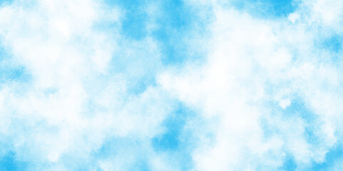 Watercolor illustration art marble painting abstract blue color texture, Brush paint blue paper textured canvas element with clouds, Stylist beautiful white clouds in natural bright morning sky.	
