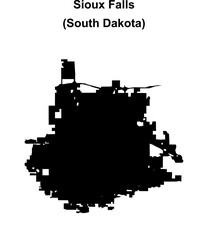 Sioux Falls (South Dakota) blank outline map
