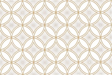 Geometric pattern, interlocking circles, beige and white, art deco inspired, seamless wallpaper design, 