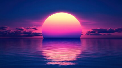 Pastel Sunset Over Calm Ocean Water