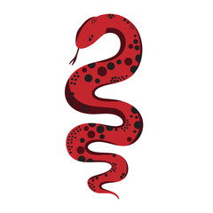 Simple flat snake with dots pattern vector illustration. Chinese New Year 2025 horoscope symbol isolated on white background