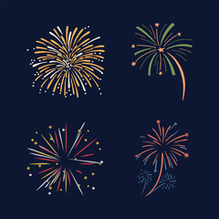 A vector drawing of a firework icon bursting with multiple colors