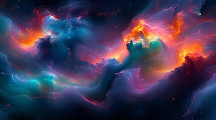 Celestial Nebula Swirling Cosmic Colorscape