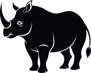 Rhino silhouette  vector illustration on white background