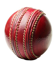 Close up of cricket ball isolated on white background as transparent. PNG. AI GENERATED