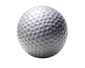 Close up of a golf ball isolated on white background as transparent. PNG. AI GENERATED