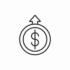 money growth finance increase icon vector sign
