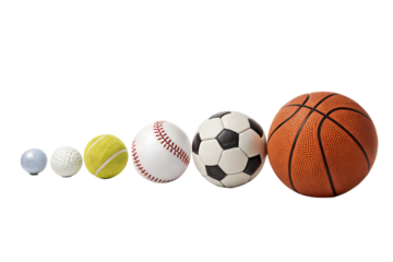 Set of sports balls isolated on white background as transparent. PNG. AI GENERATED.