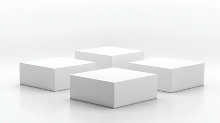 Fototapeta premium Modern Minimalist White Cube Display Platform