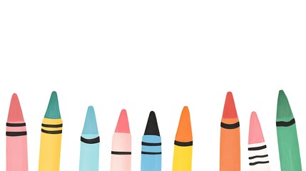 A Colorful Array of Crayons Ready to Spark Creativity and Imagination
