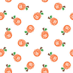 Orange line cartoon so cute. On white background. Pattern seamless vector illustration. 

