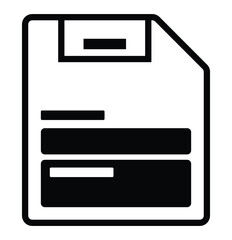 Obraz premium Floppy disk icon. Simple solid style. Save file button, computer memory backup, diskette, technology contact. Black silhouette, glyph symbol. disk line icon vector. Design eps 10