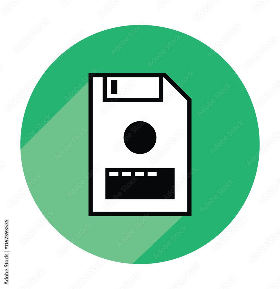 Poster floppy disk icon. simple solid style. save file button, computer memory backup, diskette, technology