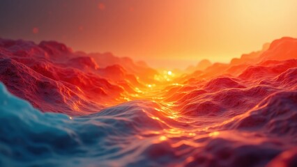 Obraz premium Fiery Sunset over a Crystalline Ocean
