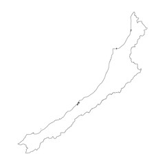 West Coast blank outline map
