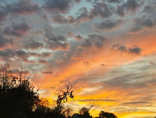 Beautiful sunset in the sky