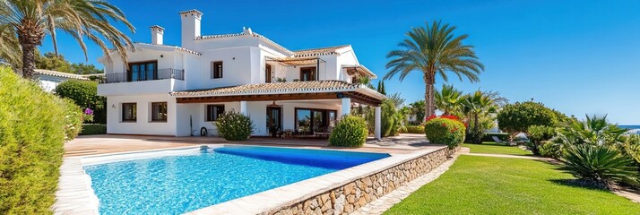 real estate photo of modern villa 