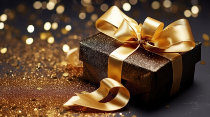 Opulent Gift Box with Golden Ribbon