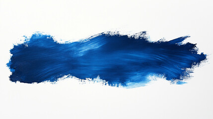 Obraz premium A striking blue brushstroke stretches across a white background, showcasing various shades of blue.
