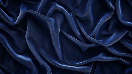 Obraz premium Deep Blue Velvet Draped Luxurious Fabric Texture