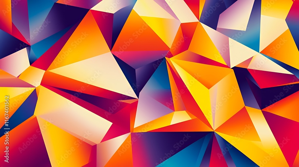 Aufkleber Abstract Colorful Geometric Triangular Pattern Design