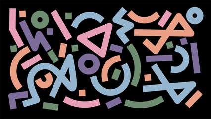 Abstract colorful doodle geometric illustration. 
