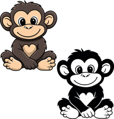 Monkey funny vector