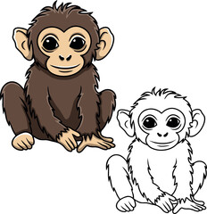 Monkey funny vector