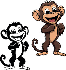 Monkey funny vector