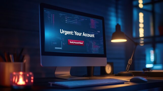 Urgent Notification for Account Verification on Computer Screen