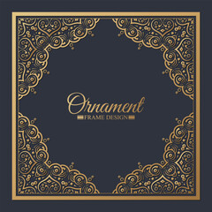 Elegant gold decorative frame design background