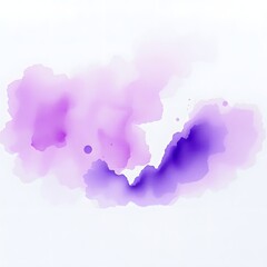 Obraz premium Purple Watercolor Stain on White Background: Abstract Violet Wash for Design and Textures