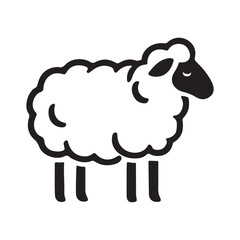 Fluffy Sheep Silhouette Illustration for Peaceful Themes