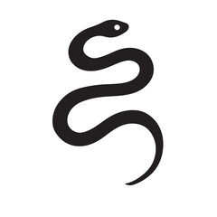 Simple Black Snake Silhouette Vector Illustration