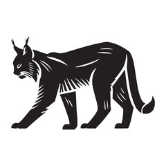 Wild Lynx Silhouette Illustration