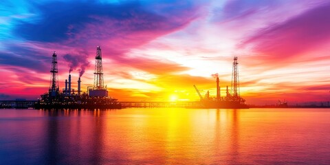 Obraz premium modern oil field 
