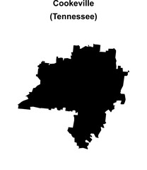 Cookeville (Tennessee) blank outline map