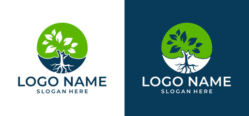 Symbol of the tree of life. Organic branch brand identity. Plant leaf mark. Vector illustration.