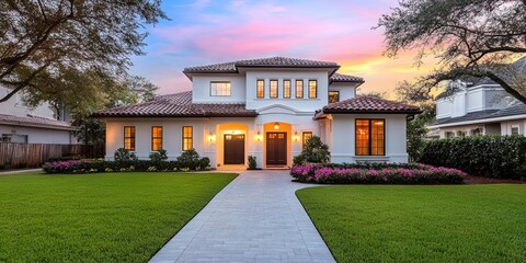 Obraz premium professional photo of house with colonial style architecture