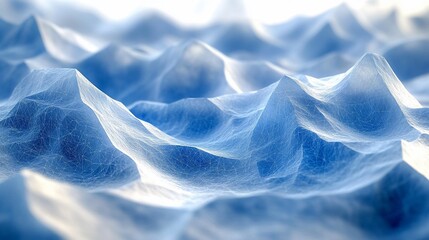 Naklejka premium Abstract Blue Ice Mountain Range Digital Art