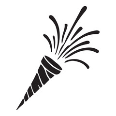 Party Popper Silhouette Illustration for Festive Occasions