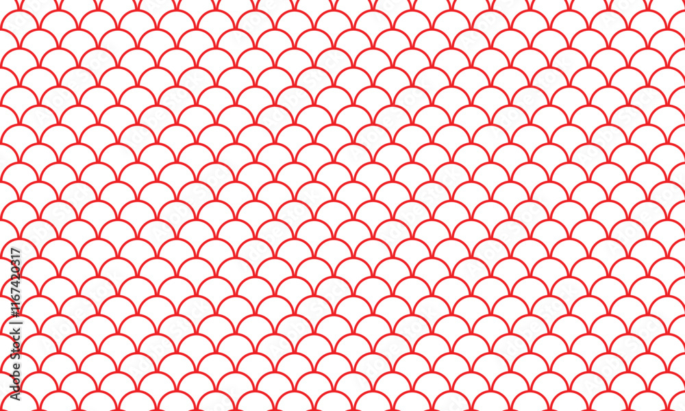 Wall mural abstract red outline fish scale pattern suitable for background.