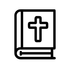 Obraz premium bible vector icon black