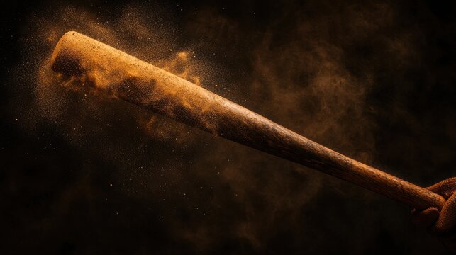 Dynamic Baseball Bat Swinging Action Shot