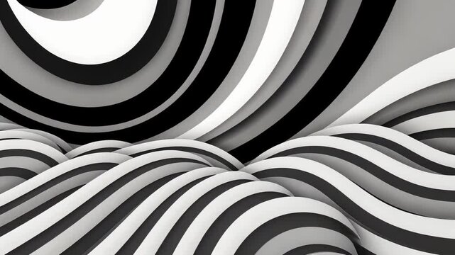 Abstract Monochrome Waves